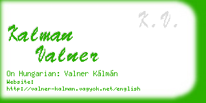 kalman valner business card
